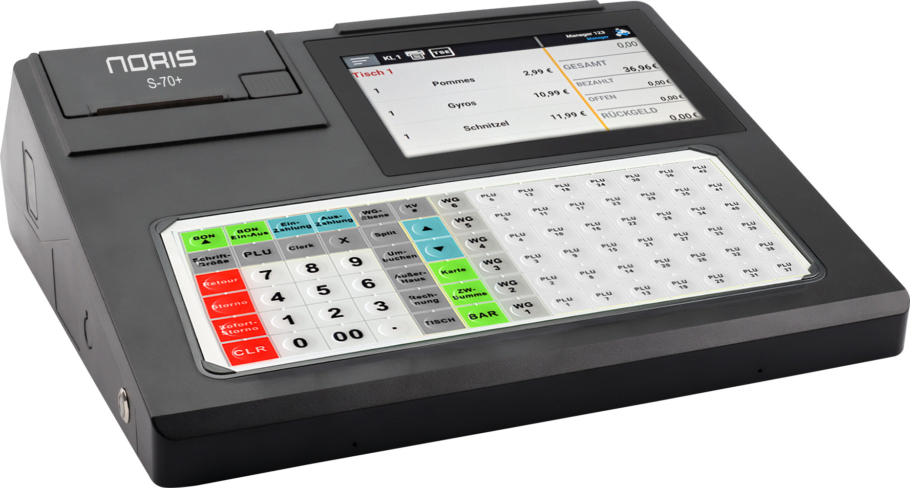 Noris S-70+ hypride Registrierkasse mit Touchscreen